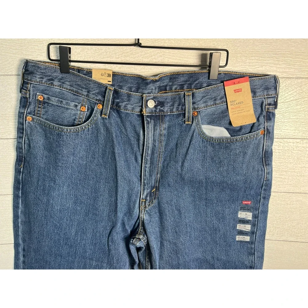 Levi's 550 NEW Relaxed Fit 40x36 Big & Tall Straight Blue Jeans